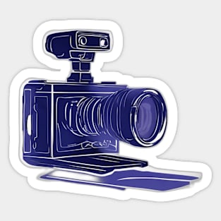 Stylish Neon Camera Illustration No. 868 Sticker